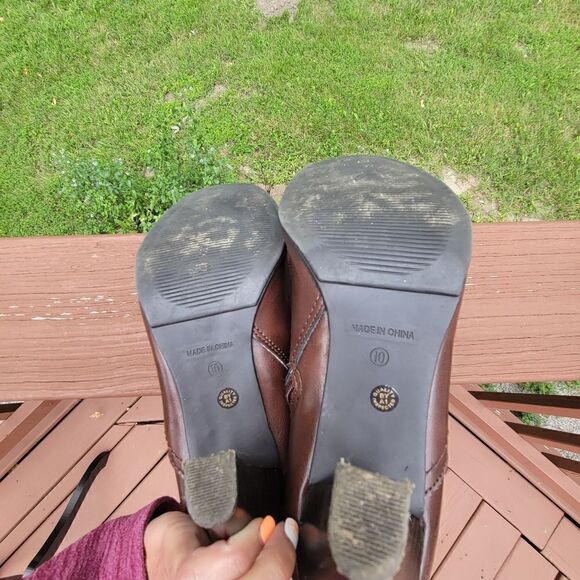 Arizona Jean Company Absolute Chocolate Brown Faux Leather Slouchy Boot Size 10 - Picture 11 of 11
